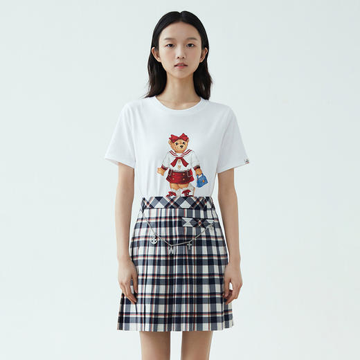 TeenieWeenie小熊2022新款女春夏季学院风休闲短袖T恤TTRW222405P 商品图0