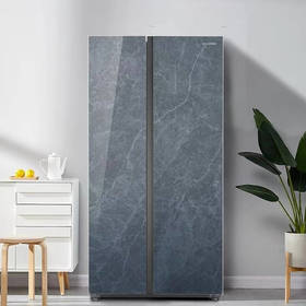 美菱610升变频十字对开门冰箱BCD-610WPB 星钻岩