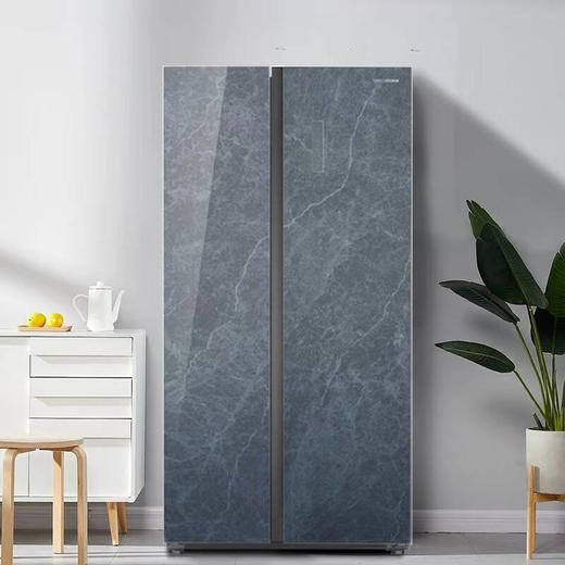 美菱610升变频十字对开门冰箱BCD-610WPB 星钻岩 商品图0