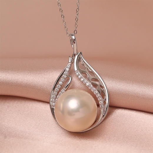 美裕 【凤翎】银925淡水珍珠吊坠链13-14mm彩105322 商品图2