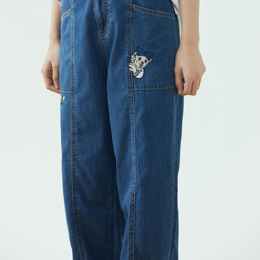 TeenieWeenie小熊2022夏季高腰显瘦束脚裤宽松牛仔裤TTTJ222401P 商品图4