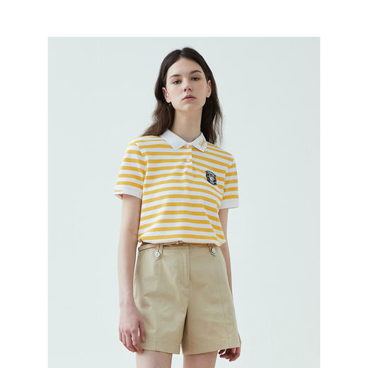 TeenieWeenie小熊2022年春季新款直筒T恤青春条纹流行休闲短袖女TTHS222404P 商品图3