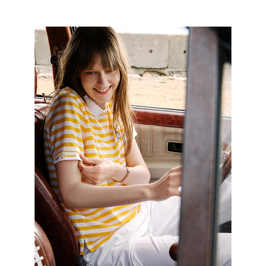 TeenieWeenie小熊2022年春季新款直筒T恤青春条纹流行休闲短袖女TTHS222404P 商品图2