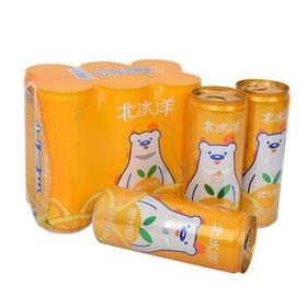 北冰洋 橙汁汽水 碳酸饮料 330ml*6听（新老包装随机发货）