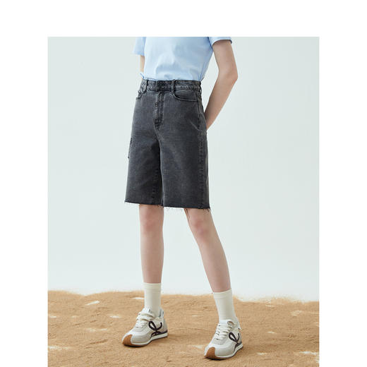 TeenieWeenie小熊2022夏季新款破洞五分裤牛仔裤短裤TTTF222403P 商品图1