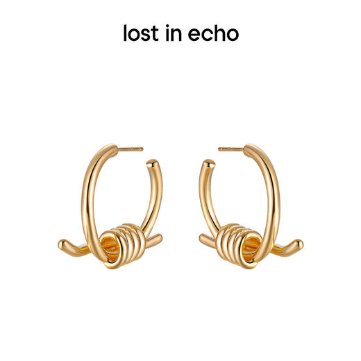 lost in echo 设计感轻奢小众简洁捆绳结耳钉 商品图3