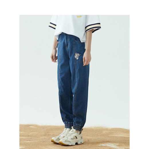 TeenieWeenie小熊2022夏季高腰显瘦束脚裤宽松牛仔裤TTTJ222401P 商品图1