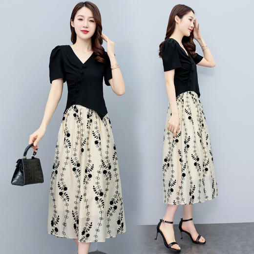 通勤装气质女神范2022时尚优雅知性，夏季感轻熟风女装裙子套装HR-WQ225099 商品图2