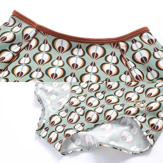 安莉芳撞色印花长袖连体泳衣女士性感美背修身显瘦泳装ES00142 商品图3