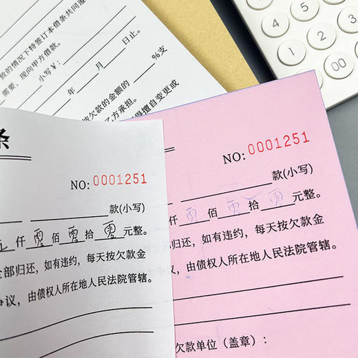 借款借条收据欠条个人借钱赊账通用凭证正规民间欠款单据合同协议-W仓 商品图8
