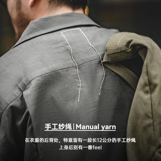 工装优选 日系复古巴领宽松短袖衬衫透气咔叽休闲男寸衣痞帅夏山系 商品图2