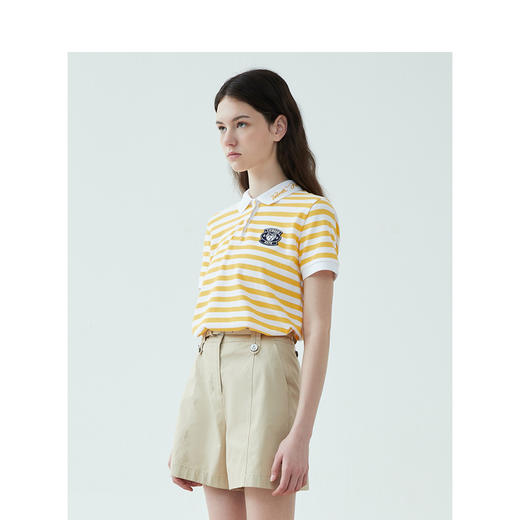 TeenieWeenie小熊2022年春季新款直筒T恤青春条纹流行休闲短袖女TTHS222404P 商品图4