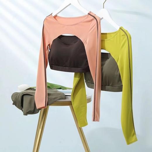 安莉芳撞色长袖三角分体泳衣女士性感沙滩泳装两件套ES00152 商品图2