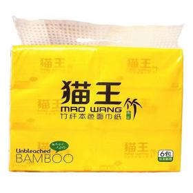 猫王竹纤本色6连包软抽抽纸 1提 【BC】【CF】