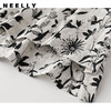 NEELLY纳俪商场同款夏季黑白印花半身裙女收腰系带A字裙百搭通勤N23044E04404 商品缩略图2