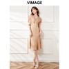 VIMAGE/纬漫纪夏季新款法式气质V领泡泡袖连衣裙VB2207904 商品缩略图1