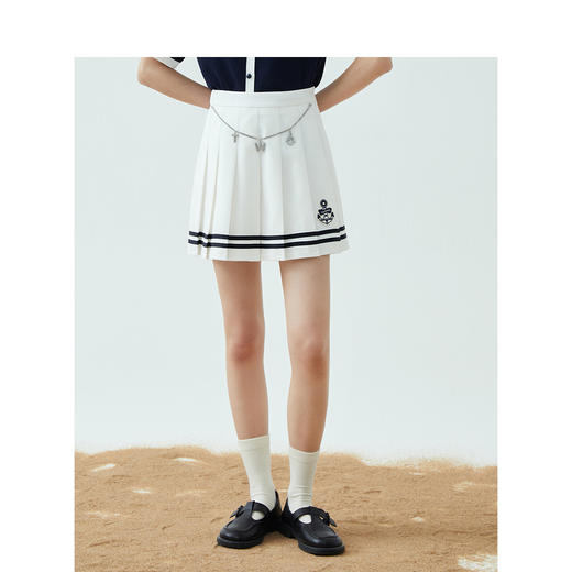 TeenieWeenie小熊2022新款女夏季海军风百褶可爱设计感减龄短裙子TTWH222402P 商品图2