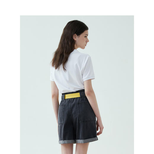 TeenieWeenie小熊22夏新款百搭纯色简约polo领短袖套头T恤女TTHW222401P 商品图1