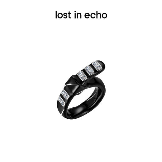 lost in echo 设计感轻奢小众珐琅扣带镶嵌锆石戒指 商品图4