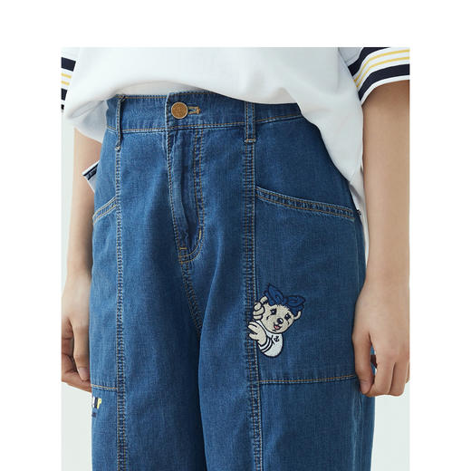 TeenieWeenie小熊2022夏季高腰显瘦束脚裤宽松牛仔裤TTTJ222401P 商品图2