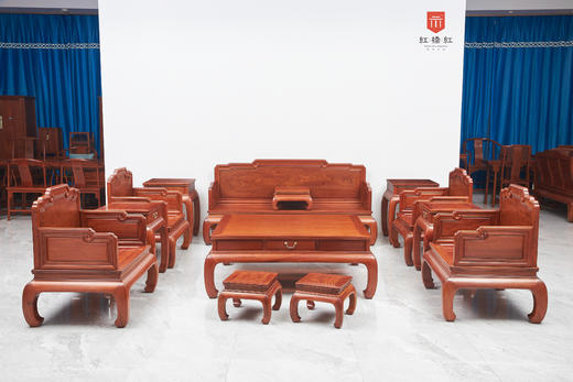 红桥红  家具严选  缅甸花梨（大果紫檀）  【五福沙发十三件套】 商品图0