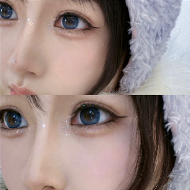 SERLTYCA年抛隐形眼镜 K6冰摇蓝可乐14.5mm 1副/2片-VVCON美瞳网25