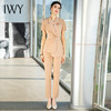 IWY/卡其色职业西服套装女夏季设计感短袖工服时尚气质收腰西装正装OL CP1545 商品缩略图0