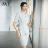 IWY/浅蓝色西装外套女夏季空姐职业套装女短袖气质前台接待工作服 CS1540 商品缩略图4
