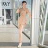 IWY/卡其色职业西服套装女夏季设计感短袖工服时尚气质收腰西装正装OL CP1545 商品缩略图1