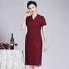 新款重工订钻高贵洋气连衣裙中年过膝裙子显瘦大码喜妈妈礼服DY-Q5836 商品缩略图0
