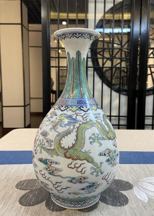 青花斗彩双龙玉壶春 商品图0