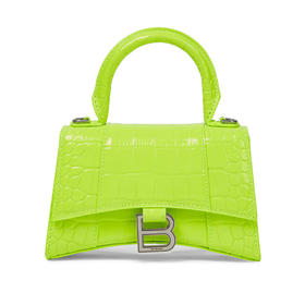 BALENCIAGA 巴黎世家 女士 Hourglass系列 沙漏包半亮鳄鱼压纹小牛皮手提包 绿色 592833 2UDHY 7206