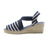 西班牙原产手工制作时尚轻便超舒适女款草编鞋 302LP-深蓝色米色条纹 商品缩略图1