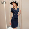 IWY/藏青色工作服高端短袖夏季职业装连衣裙女假两件售楼部工作服 Q731 商品缩略图2