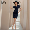 IWY/藏青色工作服高端短袖夏季职业装连衣裙女假两件售楼部工作服 Q731 商品缩略图1