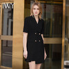 IWY/黑色商务气质职业连衣裙夏季短袖女士时尚设计修身裙子工作服Q11255 商品缩略图4