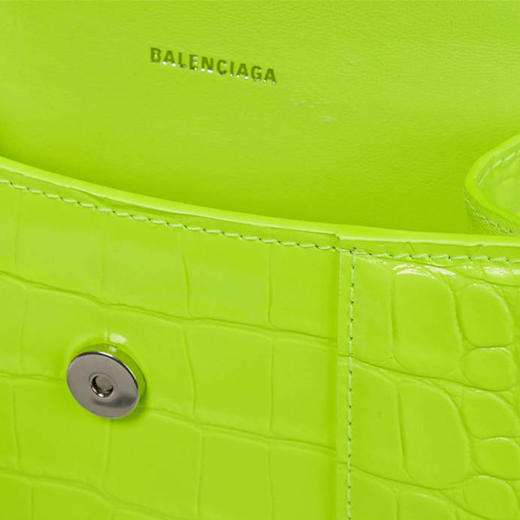 BALENCIAGA 巴黎世家 女士 Hourglass系列 沙漏包半亮鳄鱼压纹小牛皮手提包 绿色 592833 2UDHY 7206 商品图2