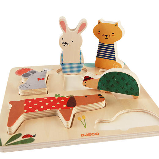 DJECO低龄大块木质拼图(TG-YY) 商品图0