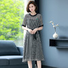 HR  WL26889气质法式收腰圆领小个子格子连衣裙 商品缩略图0