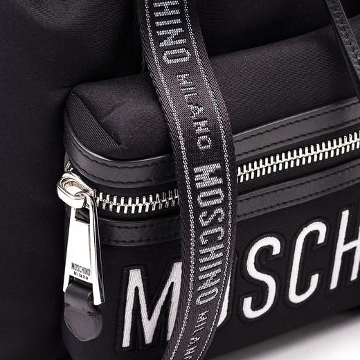MOSCHINO 莫斯奇诺 女士字母印花双肩包 黑色 7615 8206 3555 商品图3
