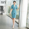 IWY/职业套装女夏时尚蓝绿色西装套裙收腰显瘦酒店前台珠宝工作服 CS1539 商品缩略图4