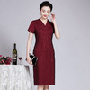 新款重工订钻高贵洋气连衣裙中年过膝裙子显瘦大码喜妈妈礼服DY-Q5836 商品缩略图2