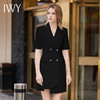 IWY/黑色商务气质职业连衣裙夏季短袖女士时尚设计修身裙子工作服Q11255 商品缩略图1