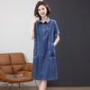 时尚气质，翻领收腰显瘦休闲舒适牛仔连衣裙HR-LYSX2678 商品缩略图3