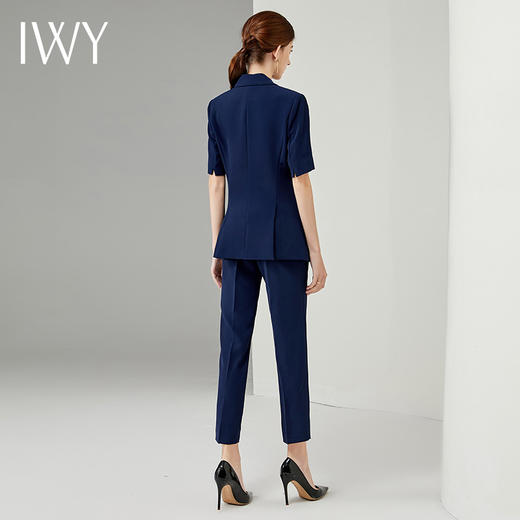 IWY/正装藏青色西装套装女职业装短袖商务气质时尚面试上班工作服CP13215 商品图3