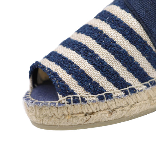 西班牙原产手工制作时尚轻便超舒适女款草编鞋 302LP-深蓝色米色条纹 商品图6