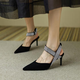 气质名媛风，尖头后空高跟小单鞋YS-5569
