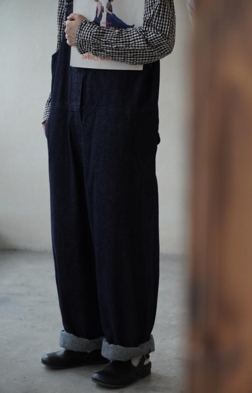 ORDINARY FITS 蓝色/蓝黑深色牛仔背带休闲裤 商品图8