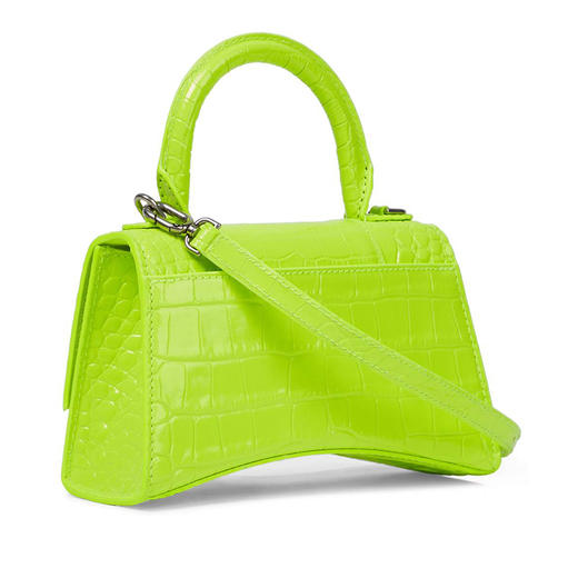 BALENCIAGA 巴黎世家 女士 Hourglass系列 沙漏包半亮鳄鱼压纹小牛皮手提包 绿色 592833 2UDHY 7206 商品图1