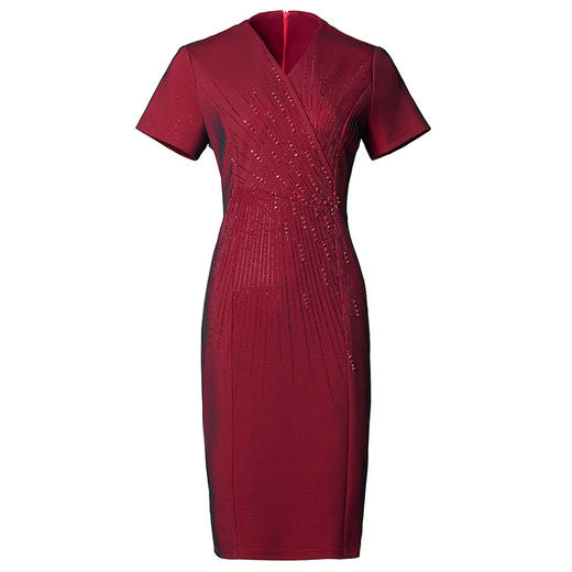 新款重工订钻高贵洋气连衣裙中年过膝裙子显瘦大码喜妈妈礼服DY-Q5836 商品图4